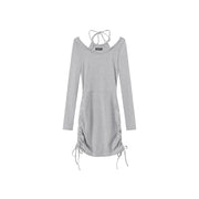 Halter Long Sleeve String Dress