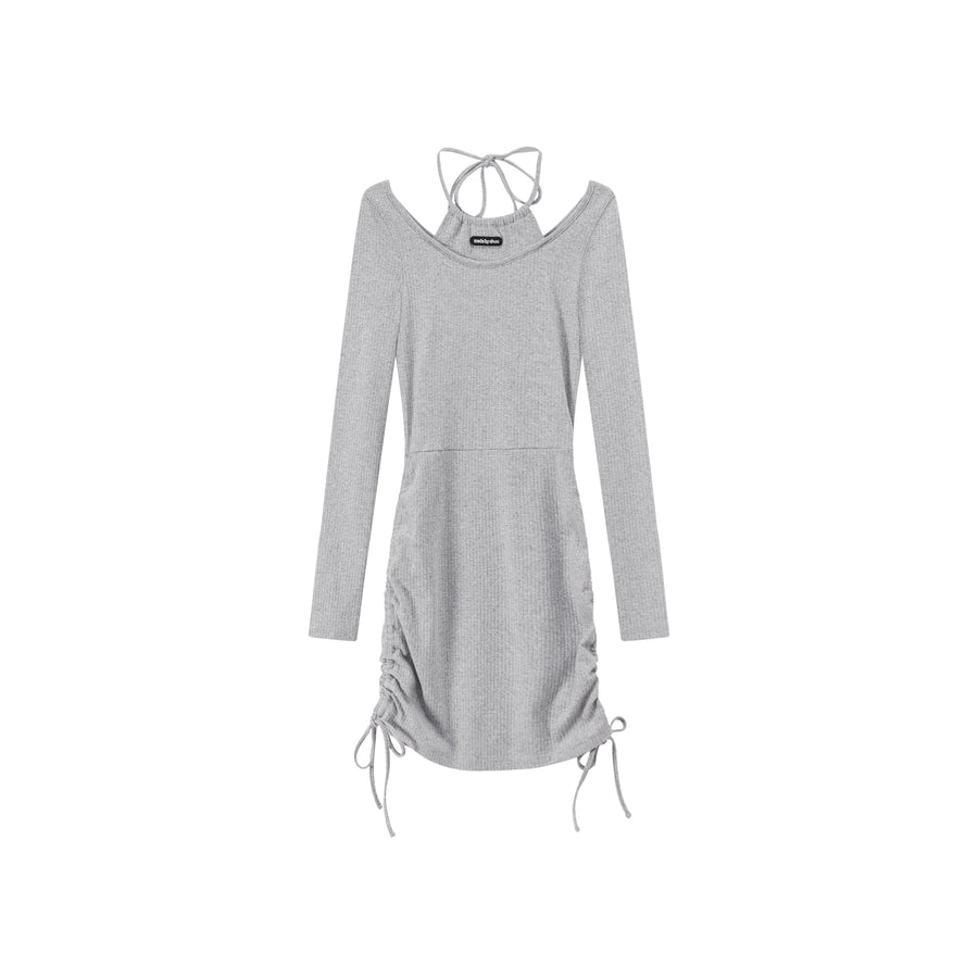 CHUU Halter Long Sleeve String Dress