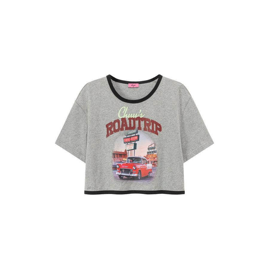 CHUU Road Trip Cropped T-Shirt