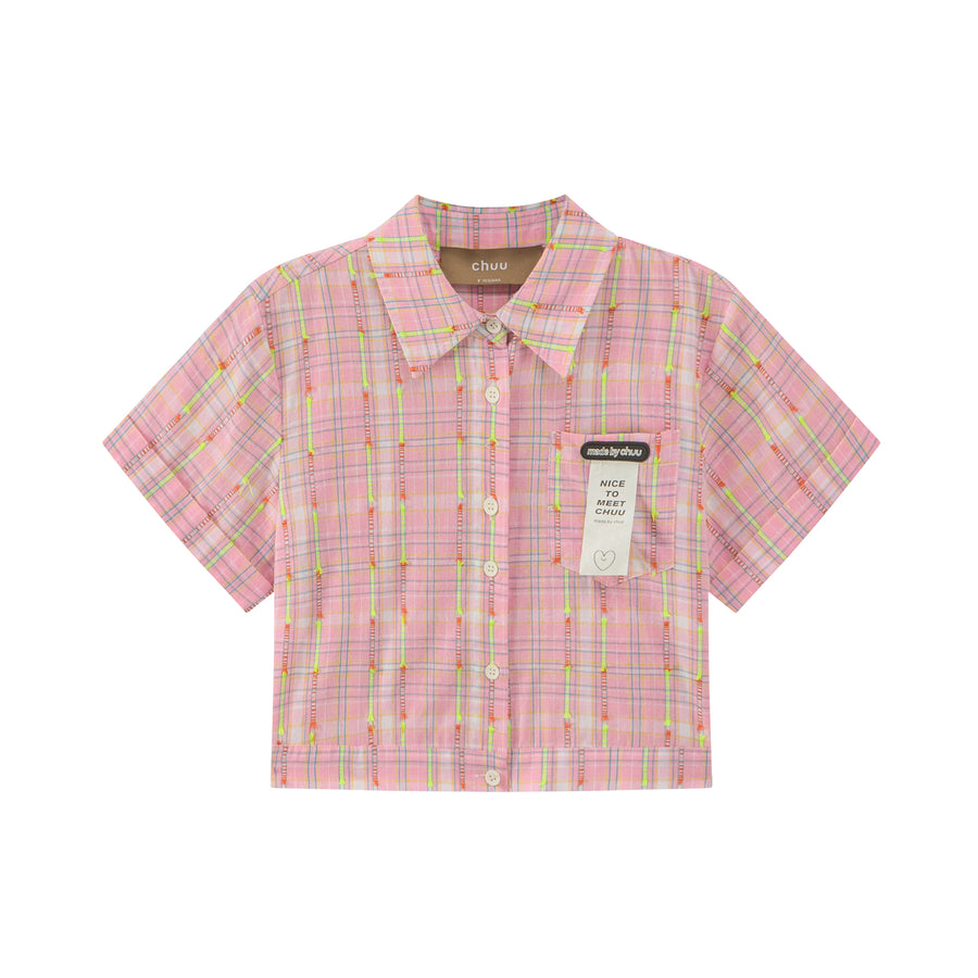 CHUU The Clues She Left Behind Checkered Shirt