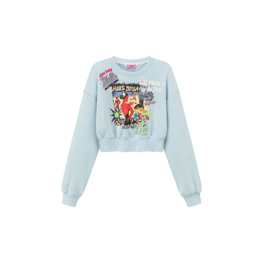 CHUU Sized Doesnt Matter Beach Day Printed Sweatshirt