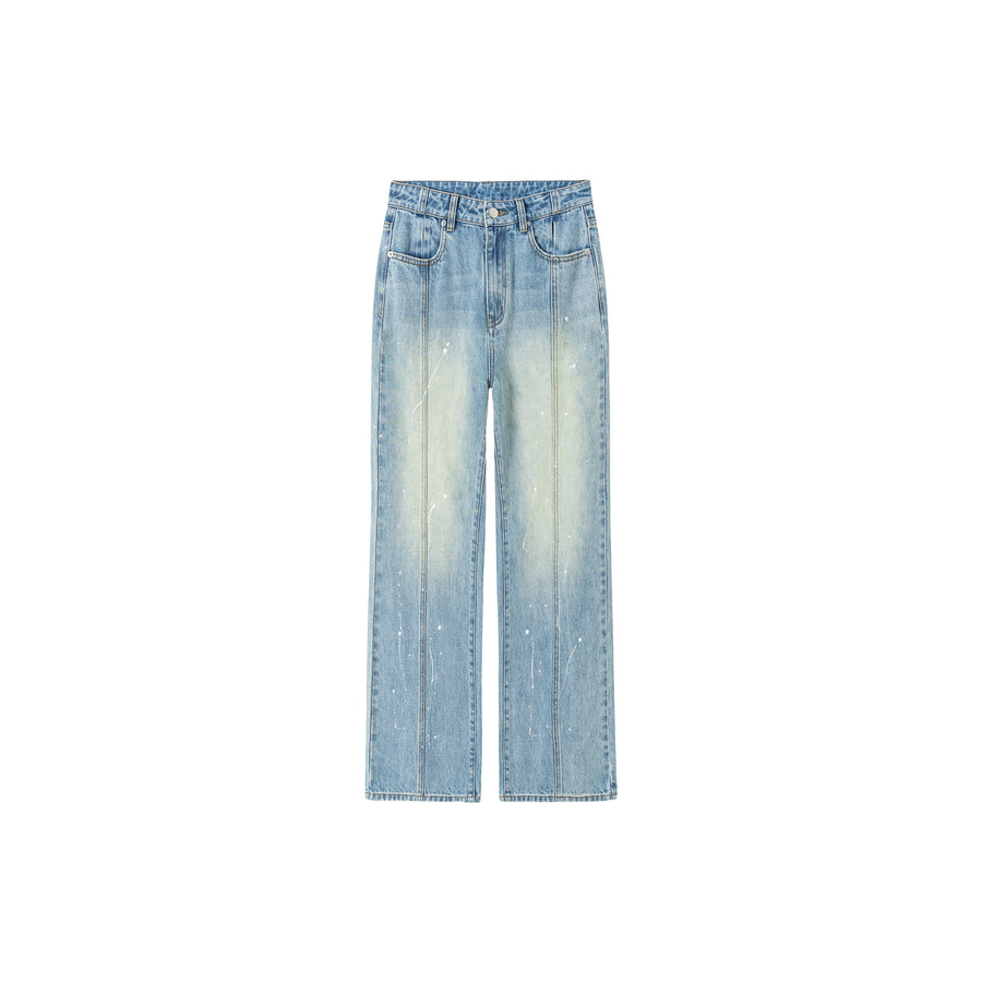 CHUU Wide Washed Denim Jeans