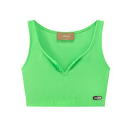 Cute Neckline Crop Sleeveless Top