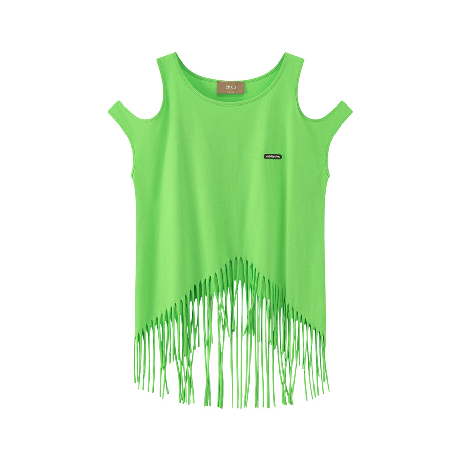 CHUU Lucky For You Fringe Top