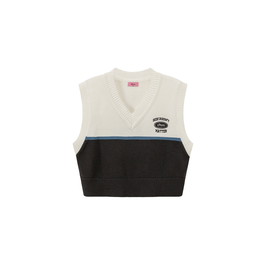 CHUU V-Neck Color Matching Knit Vest