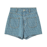 Really Special Patterned Denim Shorts