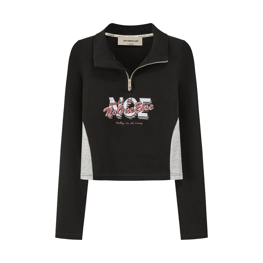 CHUU Noe Half Zip Up T-Shirt