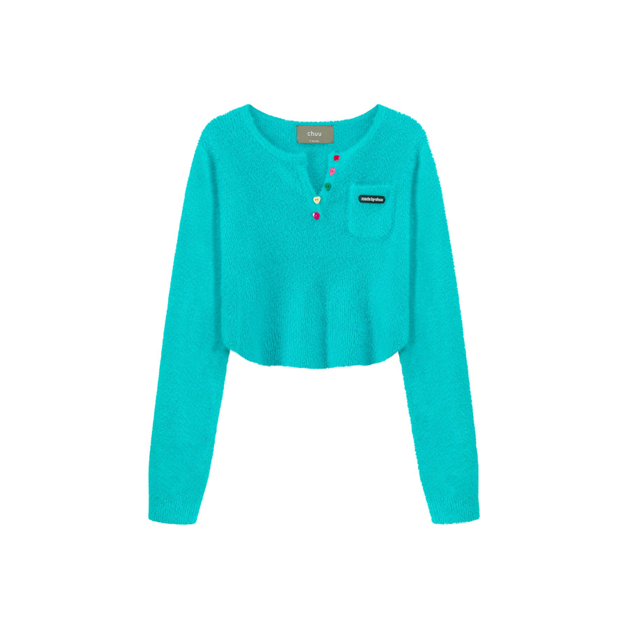 CHUU Chase The Dream Cropped Knit Sweater