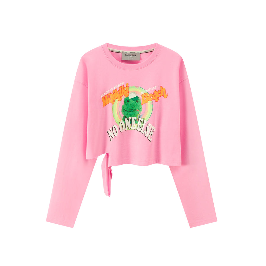 CHUU Waikiki Beach Long Sleeve Crop T-Shirt