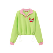 Relaxing Day Chuu Heart Embroidery Sweater