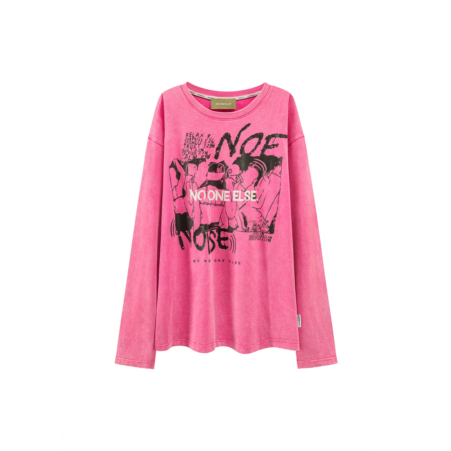 CHUU Printed Long Sleeve T-Shirt