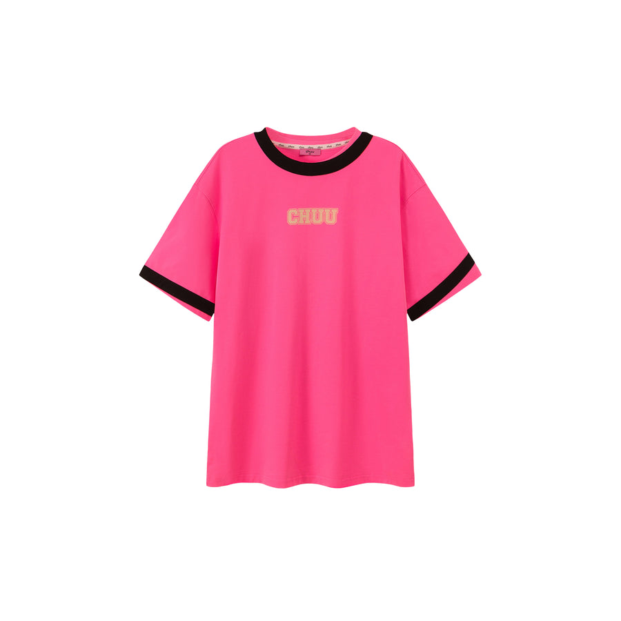 CHUU Chuu Color Matching Line Loose Fit T-Shirt