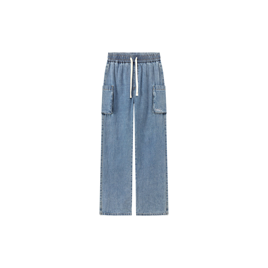 CHUU Cotton Pocket String Denim Jeans