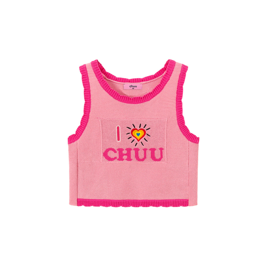 CHUU I Love Chuu Color Sleeveless Knit Sweater