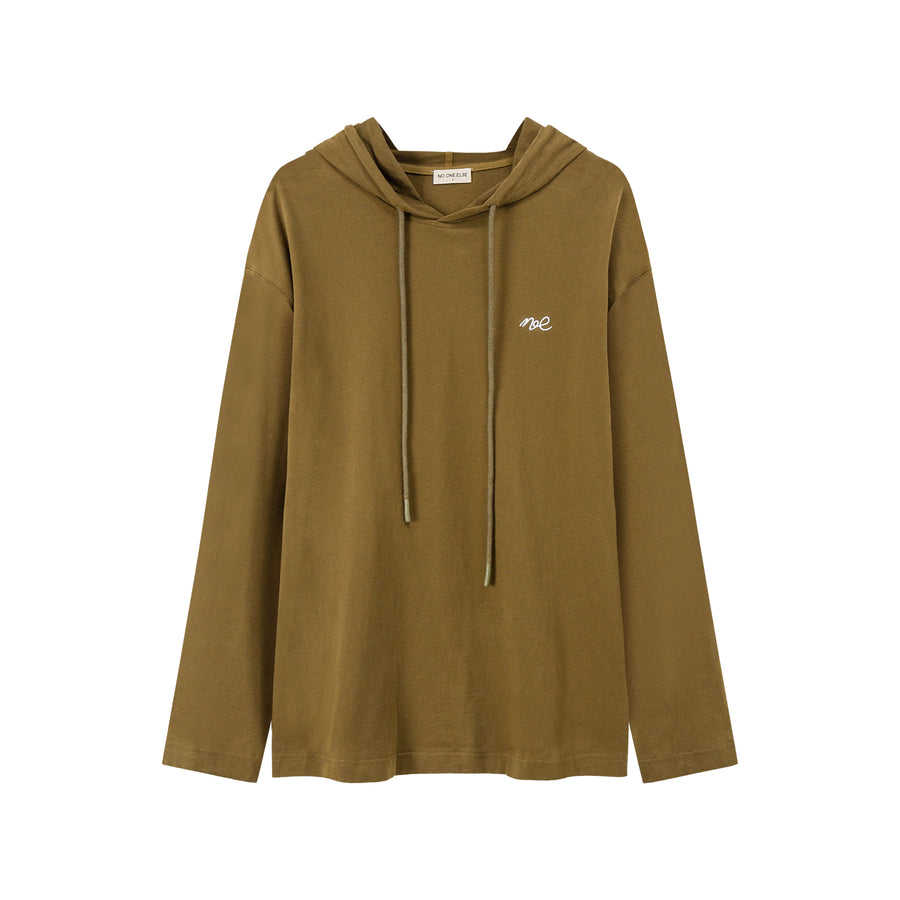 CHUU Basic Loose Fit Neck String Hoodie