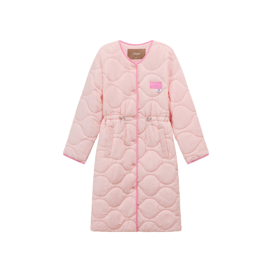 CHUU Cute Quilted Long Coat