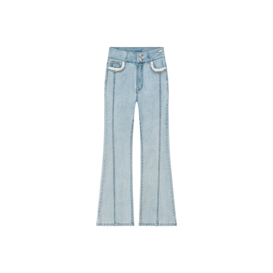 CHUU Lace Pockets Bootcut Jeans