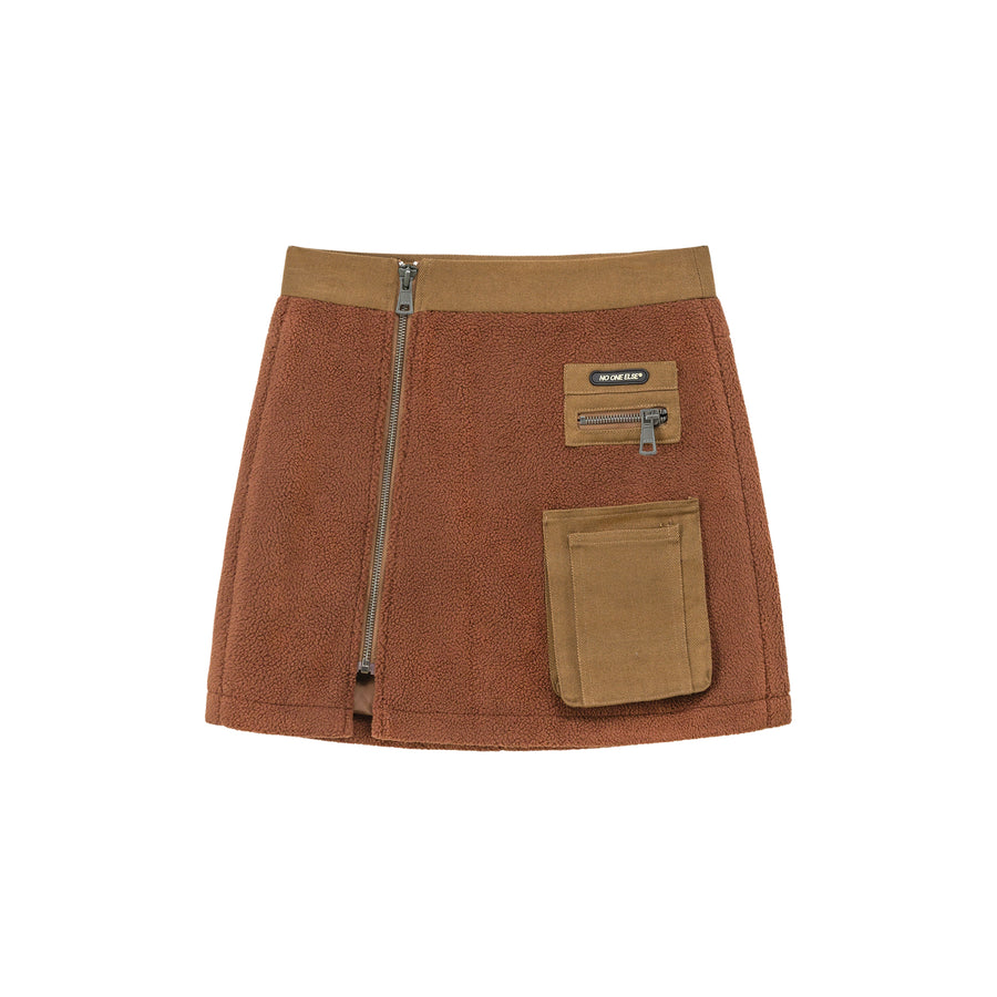 CHUU Pocket Fleece Mini Skirt