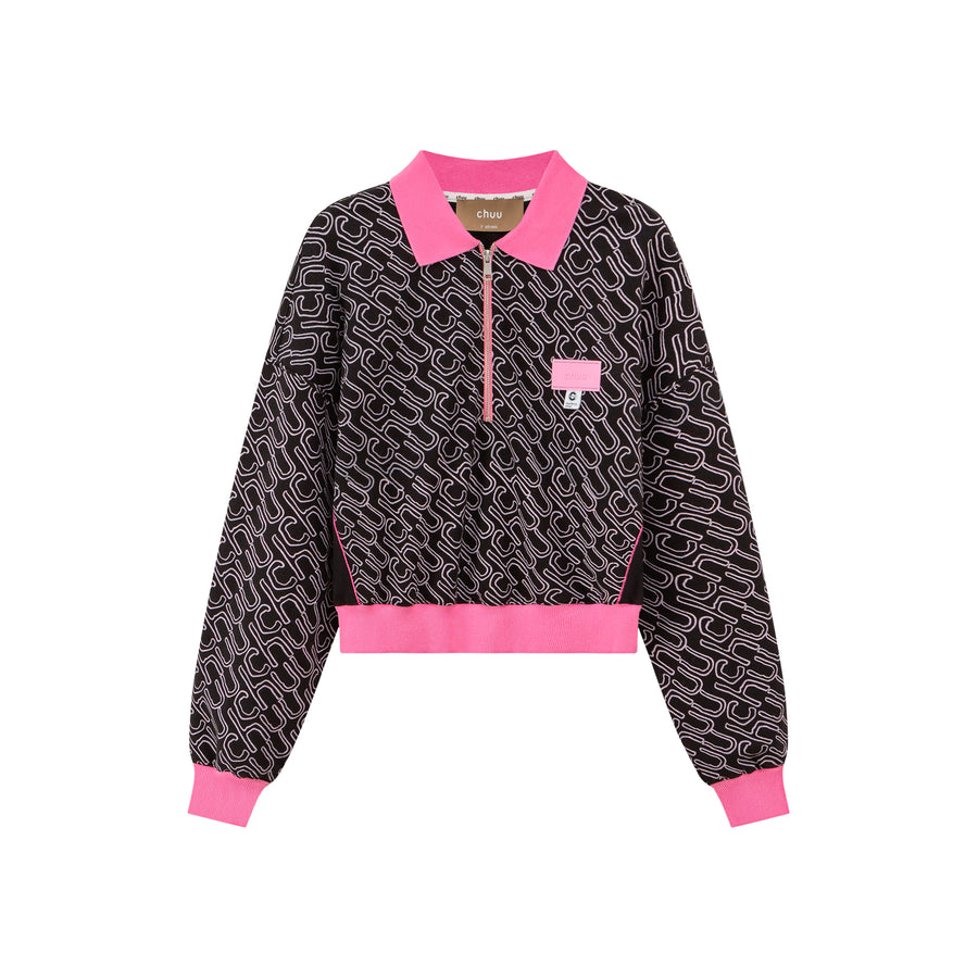 CHUU Weekends In Rome Half Zip-Up Sweatshirt