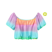 Rainbow Off-Shoulder Blouse