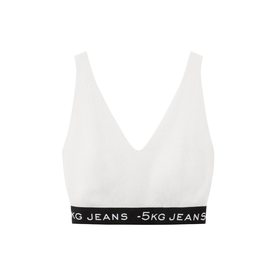 CHUU '-5Kg Jeans Knit Bra Top