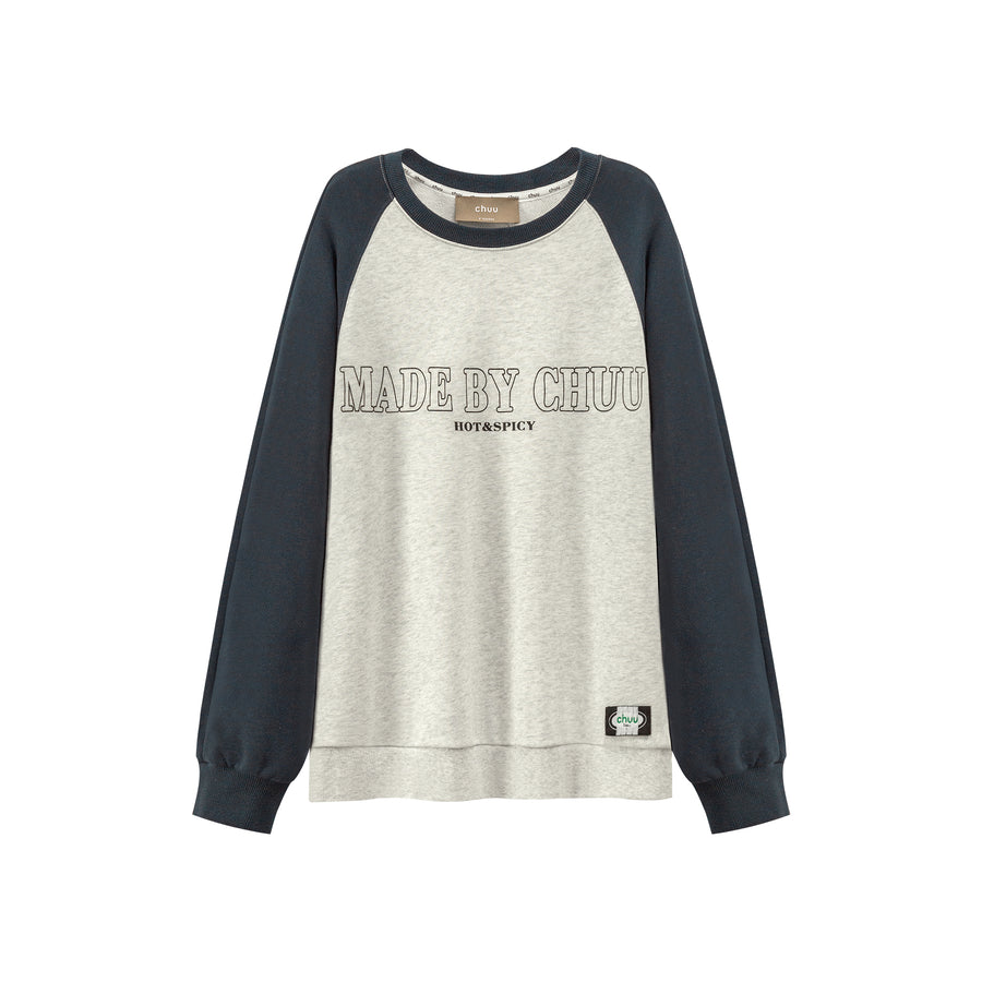 CHUU Off Shoulder Long Sleeve Sweatshirt