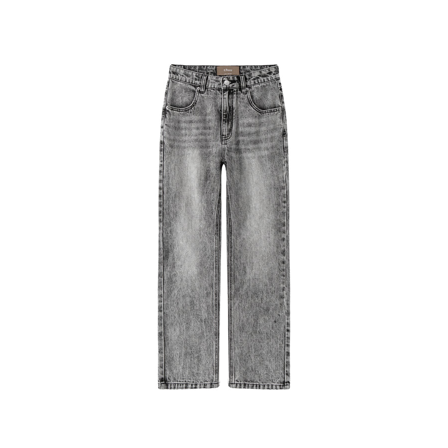 CHUU Vintage Wash Straight Jeans