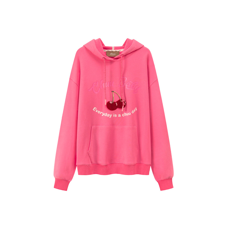 CHUU Cherry Loose Fit Hoodie