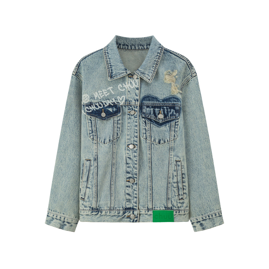 CHUU It Will Take Time Denim Jacket