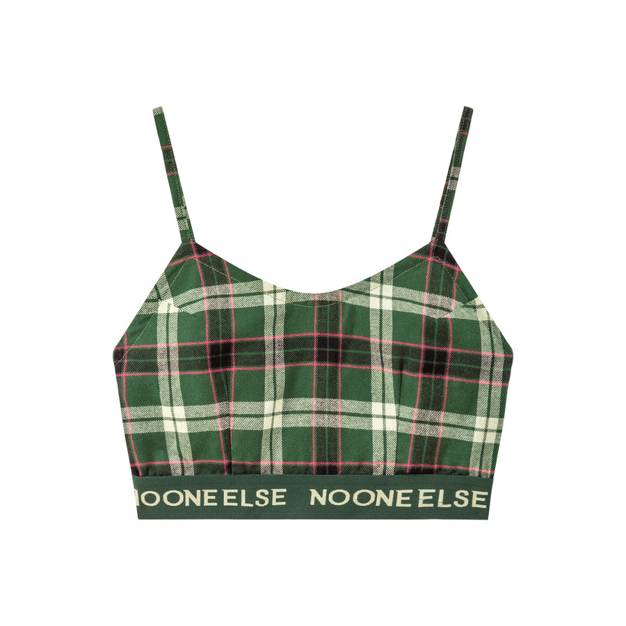 CHUU Scottish Check Crop Cami Top