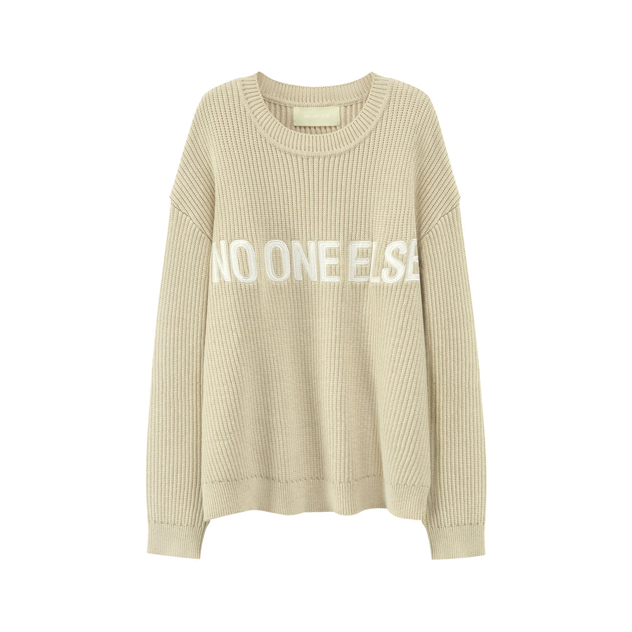 CHUU Noe Lettering Knit Sweater