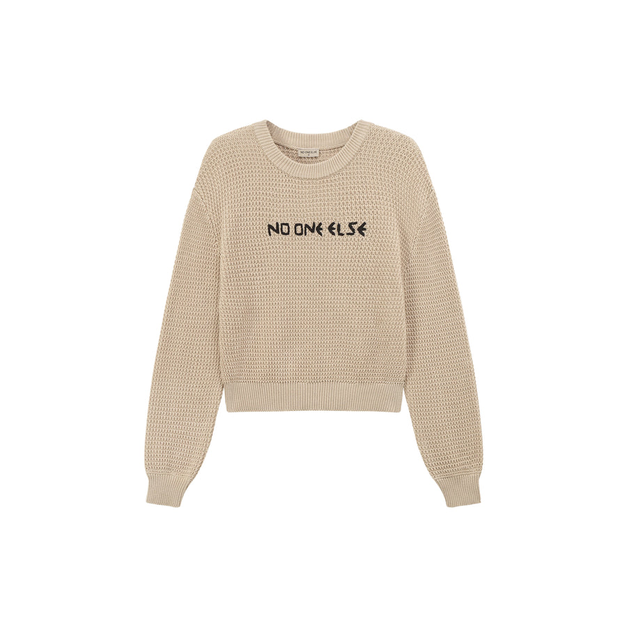 CHUU Noe Waffle Loose Fit Knit Sweater