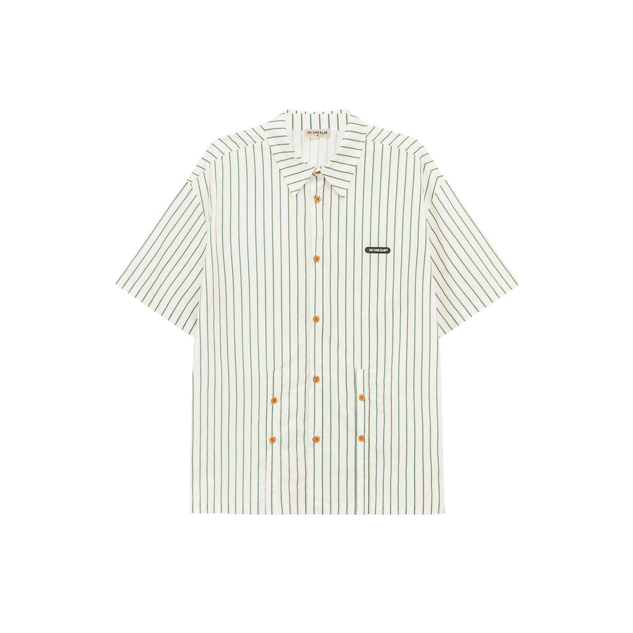 CHUU Striped Loose-Fit Button Up Shirt