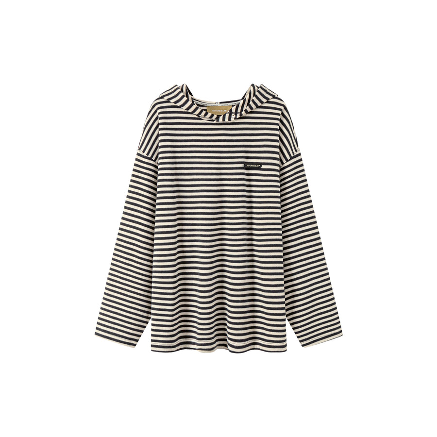 CHUU Striped Overfit Long-Sleeves Hoodie