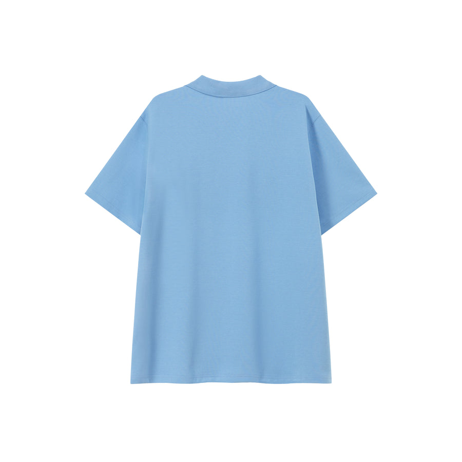 CHUU Star Circle Boxy Polo T-Shirt