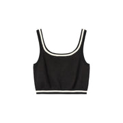 Line Color Sleeveless Crop Top