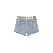 Washed Half Denim Shorts