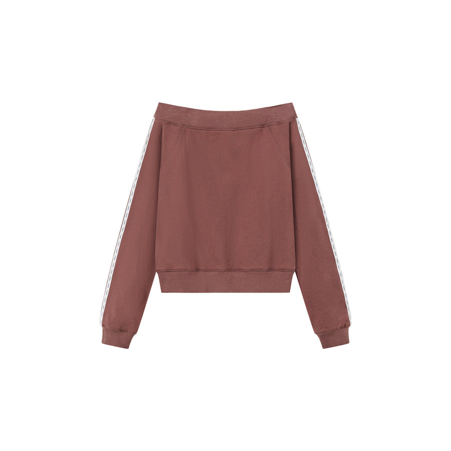 CHUU Off-Shoulder Sweatshirt Zip-Up