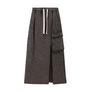 Side Pocket A-Line Sport Maxi Skirt