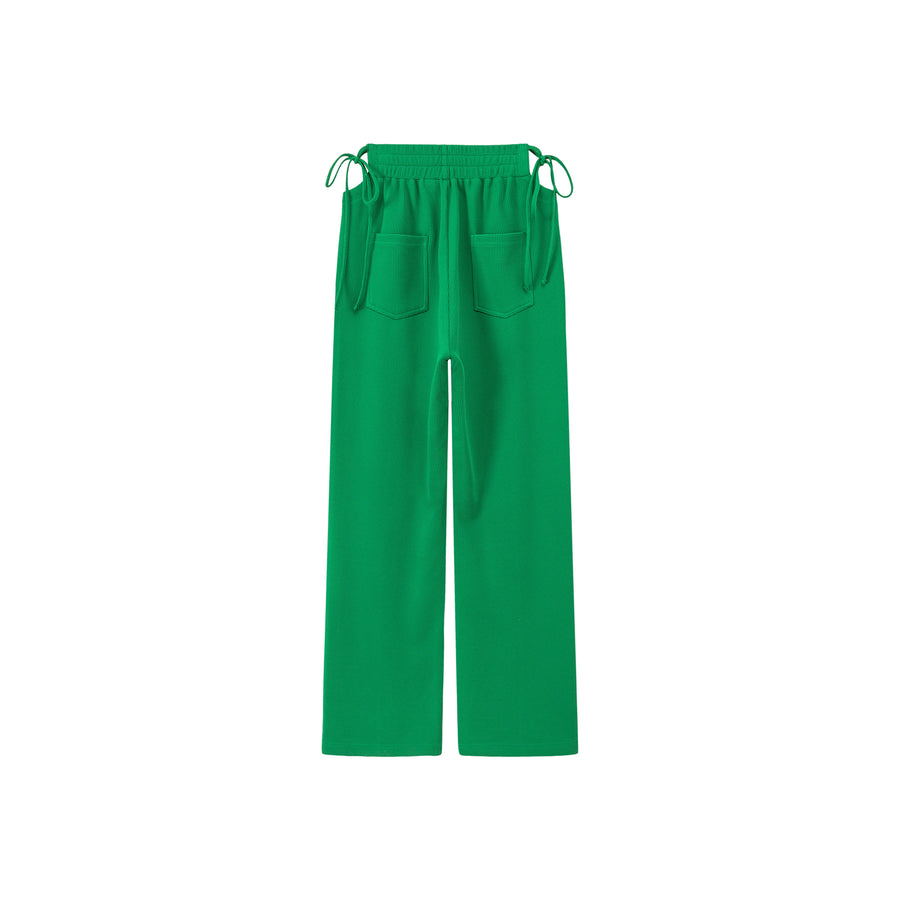 CHUU Side Slits String Wide Sweat Pants