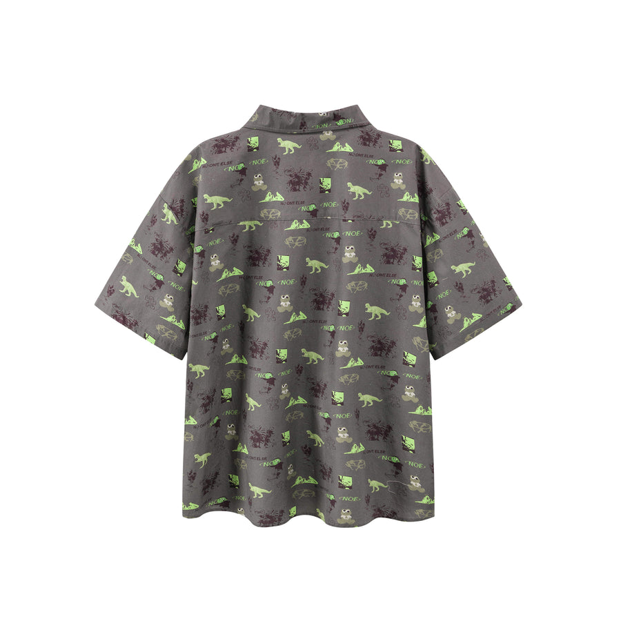 CHUU Dinosaur Print Short Sleeve Shirt