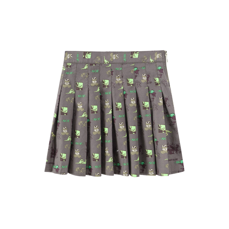 CHUU Confused Frog Print Mini Skirt