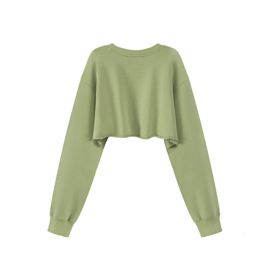 CHUU Simple Cut Crop Sweatshirt