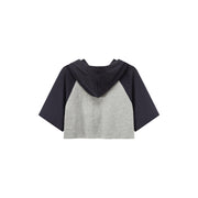 Contrast Raglan Cropped Hoodie