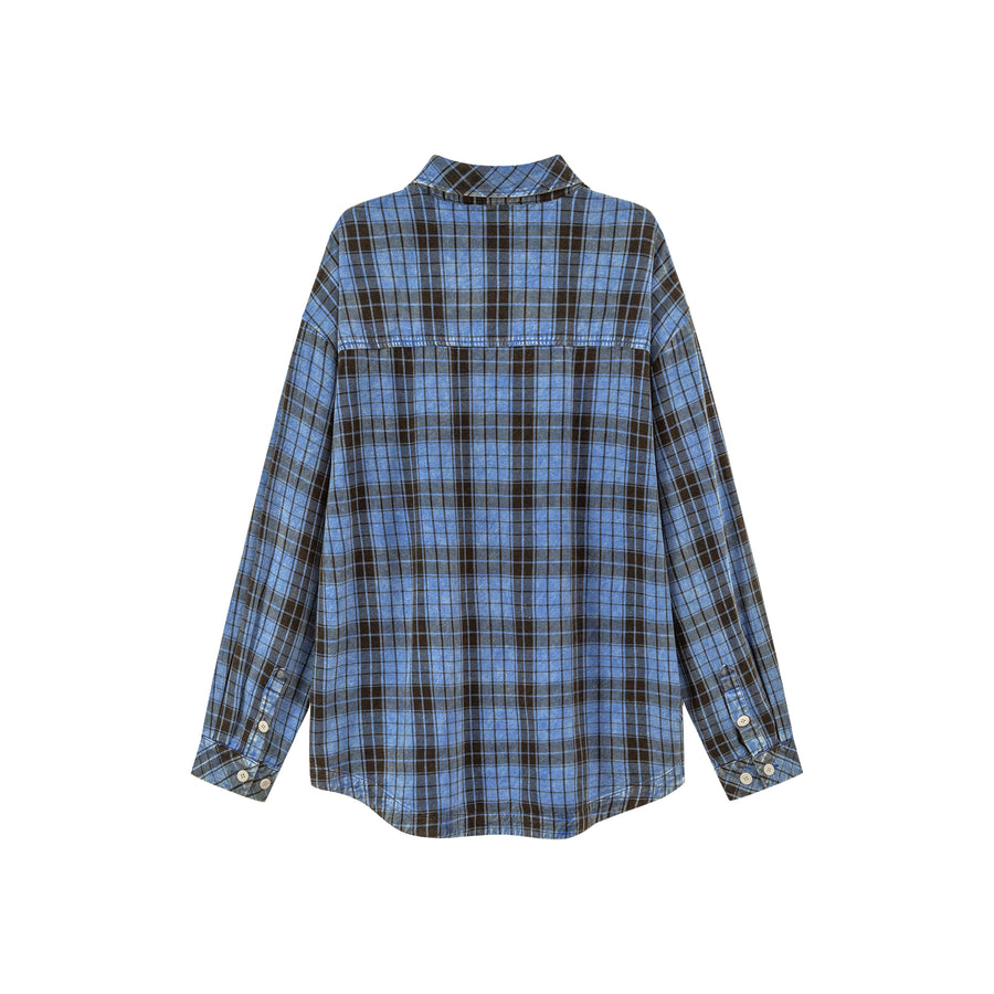 CHUU Vintage Check Button-Up Shirt