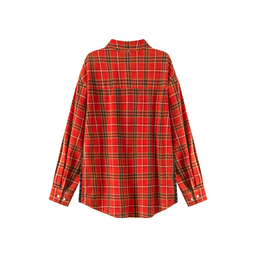 CHUU Vintage Check Loose Shirt