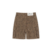 Leopard Pocket Denim Shorts