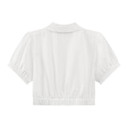 Puff Sleeve Cropped Shirt