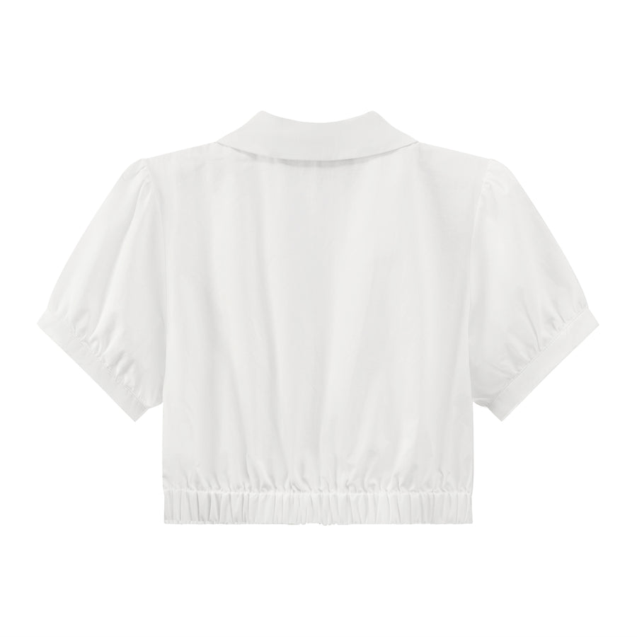 CHUU Puff Sleeve Cropped Shirt