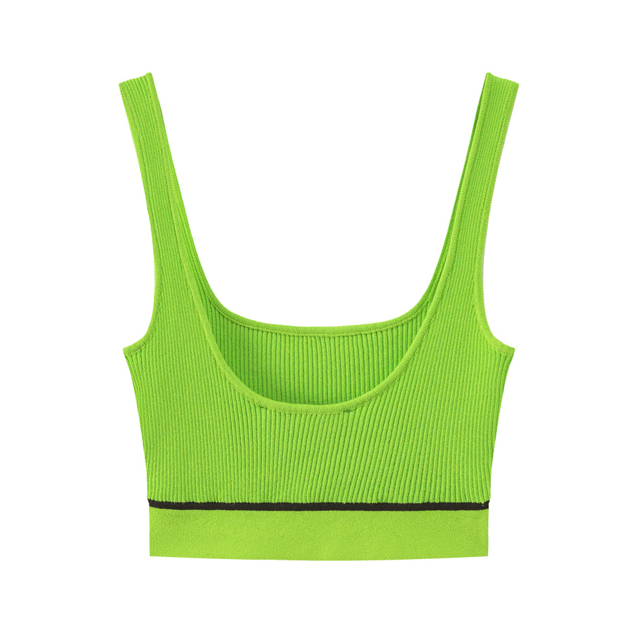 CHUU Chuu Made Ribbed Crop Sleeveless Top